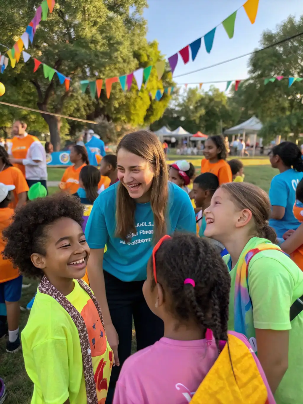 A photo of volunteers assisting at a community sports event, emphasizing the importance of volunteerism in LE ROSEAU GAILLARD's programs.